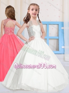 Fashionable Ball Gowns Straps Flower Girl Dress with Beading