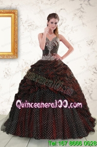 Wonderful Spaghetti Straps Burgundy Sweet 15 Dresses with Appliques and Pick Ups