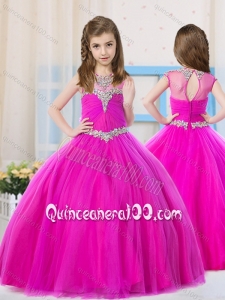 Elegant Ball Gowns Scoop Tulle Mini Quinceanera Dress with Beading