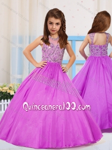 Most Popular Pincess Scoop Beaded Lilac Mini Quinceanera Dress