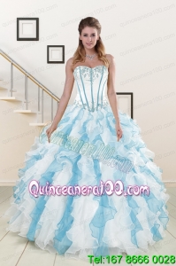 Appliques and Ruffles 2015 Beautiful Quinceanera Dresses in Multi Color