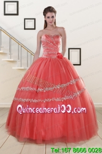 New Style Beaded Watermelon Beautiful Quinceanera Dresses for 2015