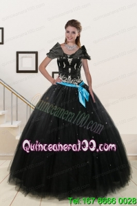 Perfect Appliques and Beading Quinceanera Dresses in Black