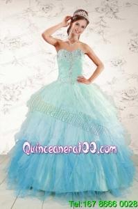 Elegant Multi Color 2015 Quinceanera Dresses with Beading and Ruffles