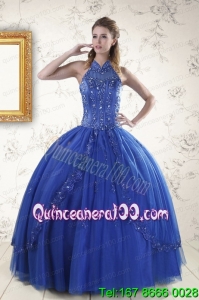 Elegant Royal Blue Sweet 15 Dresses with Appliques and Beading for 2015