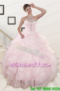 Perfect Baby Pink Quinceanera Dresses with Beading and Ruffles