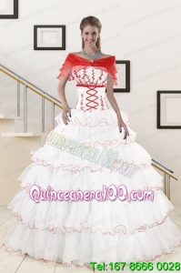 Ruffeld Layers 2015 Most Popular Quinceanera Dresses with Strapless