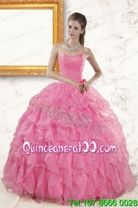 2015 New Arrival Sweetheart Beading Baby Pink Quinceanera Dresses