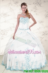 Appliques 2015 New Arrival Quinceanera Dresses in White