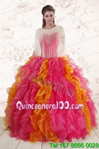 New Arrival Beading Quinceanera Dresses in Multi color