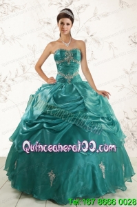 2015 Ball Gown Traditional Quinceanera Dresses with Appliques