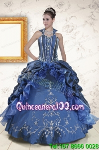 Traditional Sweetheart Navy Blue Quinceanera Dresses with Beading