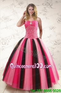 Unique Multi-color Quinceanera Dresses with Beading for 2015