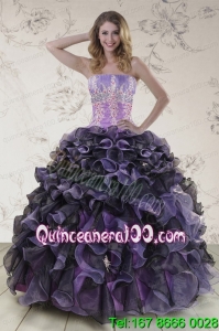 Unique Multi Color Quinceanera Dresses with Beading and Ruffles