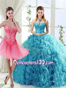 Classical Big Puffy Beaded Detachable Quinceanera Dresses in Rolling Flower