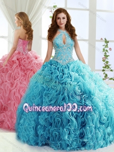 Fashionable Halter Top Detachable Sweet 16 Dresses with Beading and Appliques