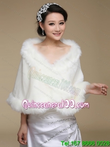 2015 High Quality Front Closure Shawl in White