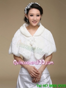 Fold over Collar Special Occasion Rabbit Fur Shawls
