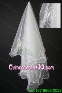 Elegant Organza Appliques Bridal Veil