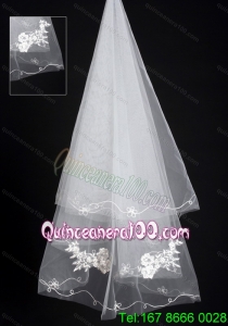Organza Lace Applique Edge Bridal Wedding Veil