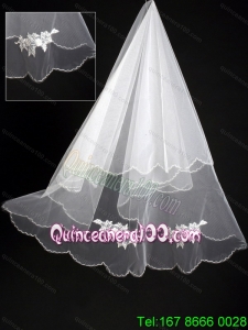 Organza Lace Appliques Bridal Wedding Veil