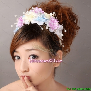 Hand Made Flowers For Muti color Headpiece With Pearl