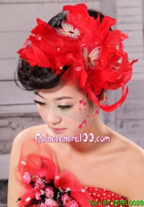 Hot Feather and Bow For Headpieces With Beading