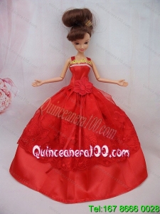 The Most Amazing Red Dress With Sash and Lace Wedding Dress For Barbie Doll