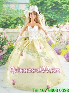 Beautiful Champagne Gown With Embroidery Dress For Noble Barbie