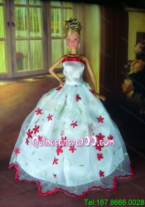 Sweet Lace White Strapless Party Clothes Fashion Dress for Noble Barbie