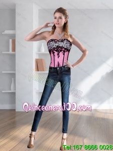 Cute Zebra Printed Multi Color Corset with Embroidery