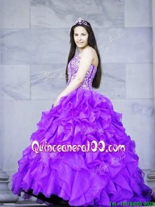 Gorgeous Brush Train Quinceanera Dress with Beading and Ruffles