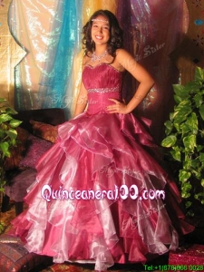 Customized Beaded and Ruffled Quinceanera Dress in Two Tone