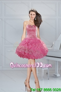 2015 Gorgeous Ball Gown Pink Sweetheart Beading Dama Dresses