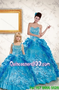 Elegant Sweetheart Embroidery Princesita Dress in Blue