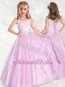 Fashionable Straps Lace Mini Quinceanera Dress with Beading and Appliques