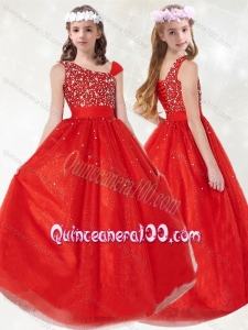 Most Popular Asymmetrical Neckline Red Mini Quinceanera Dress with Beading