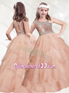 New Style Beaded and Ruffled Layers Mini Quinceanera Dress with Asymmetrical Neckline