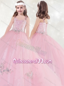Wonderful Sequined and Applique Mini Quinceanera Dress in Pink