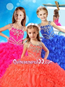 New Style Asymmetrical Neckline Mini Quinceanera Dress with Beading and Ruffles