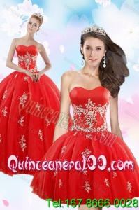 Perfect Red 16 Birthaday Party Dresses with Appliques for 2015