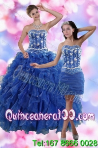 2015 Fashionable Strapless 16 Birthaday Party Dresses in Royal Blue