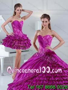 Dynamic Fuchsia 16 Birthaday Party Dresses with Beading and Ruffled Layers for 2015