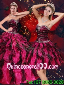 Pretty Multi Color Spring Quinceanera Dresses with Beading and Ruffles