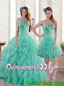 Newest Aqua Blue Spring Quinceanera Dresses with Beading and Ruffles for 2015