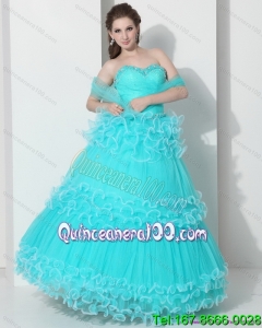 Perfect Sweetheart Quinceanera Dresses with Ruffled Layers and Beading for 2015