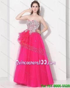 2015 Traditional Hot Pink Sweet Sixteen Dresses with Rhinestones