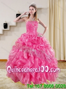 Gorgeous and Most Popular Hot Pink Quinceanera Dresses with Beading and Ruffles for 2015