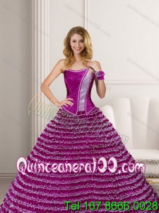 New Arrival 2015 Quinceanera Dresses with Ruffled Layers and Beading