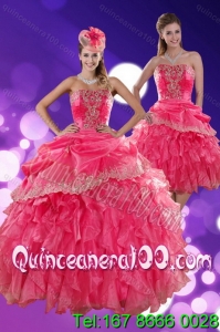 New Arrival Strapless Quince Dresses with Ruffles and Appliques